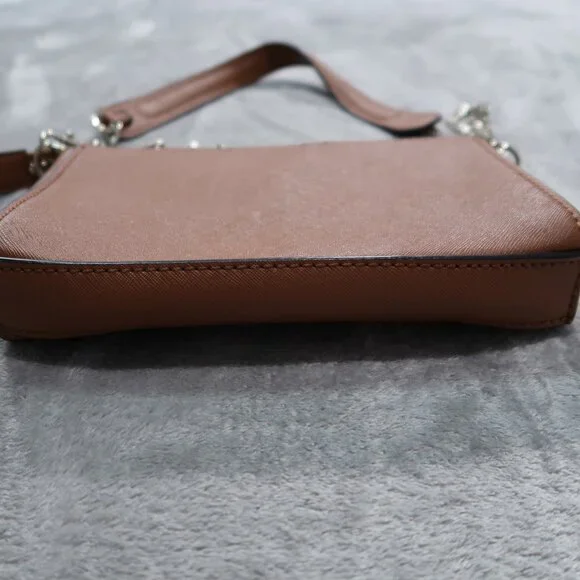 Guess Crossbody Bag Brown Faux Leather Purse with Removable Chain Strap Clutch - Picture 10 of 14